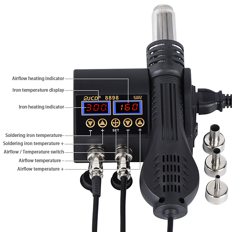 2 in 1 750 W Sıcak Hava Tabanc - Smd Rework Station Hot Air Soldering 2 In 1 incelemesi ve fiyatı