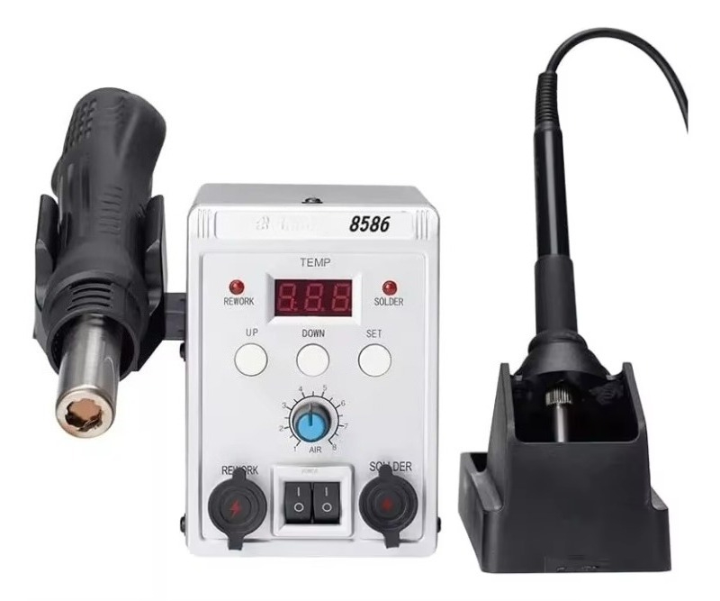 760W 8586 2'si 1 Arada Sıcak H - Smd Rework Station Hot Air Soldering 2 In 1 incelemesi ve fiyatı